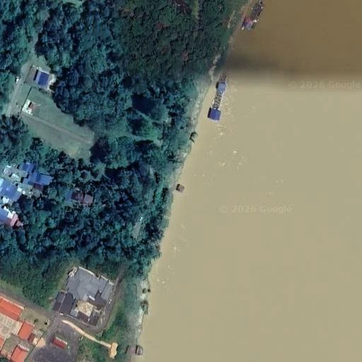 Pandangan udara kawasan Masjid Kampung Gintong — Google Maps; bukan foto bangunan masjid yang disahkan